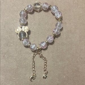 Elegant Gold and Pink Beaded Bracelet